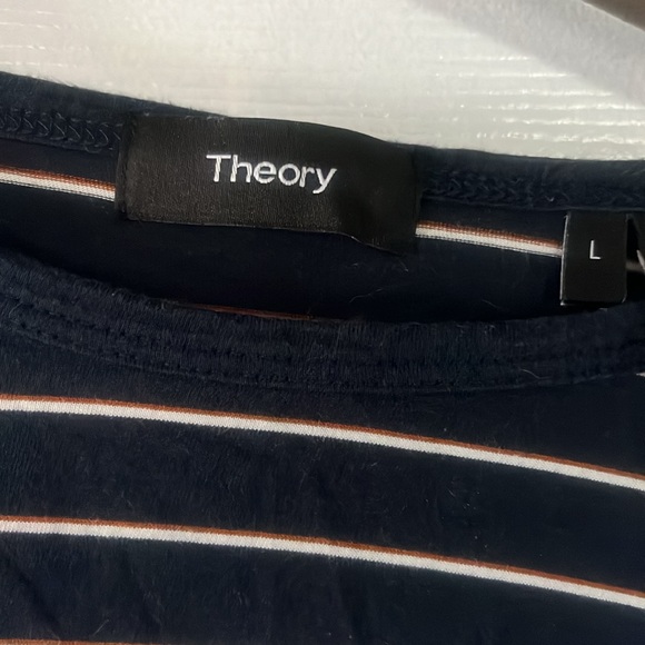 Theory striped Pima cotton tee shirt - Picture 2 of 3